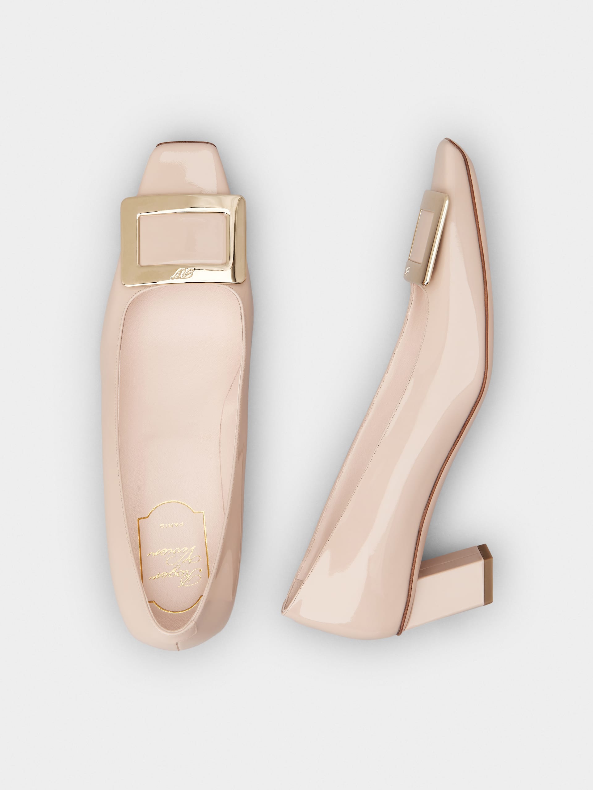 「ベル ヴィヴィエ」パテントレザー パンプス 45 mm ピンク