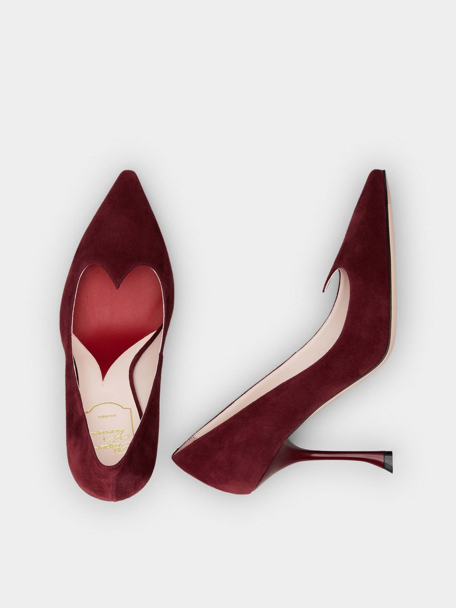 「アイ ラブ ヴィヴィエ」スエード パンプス 100 mm ボルドー