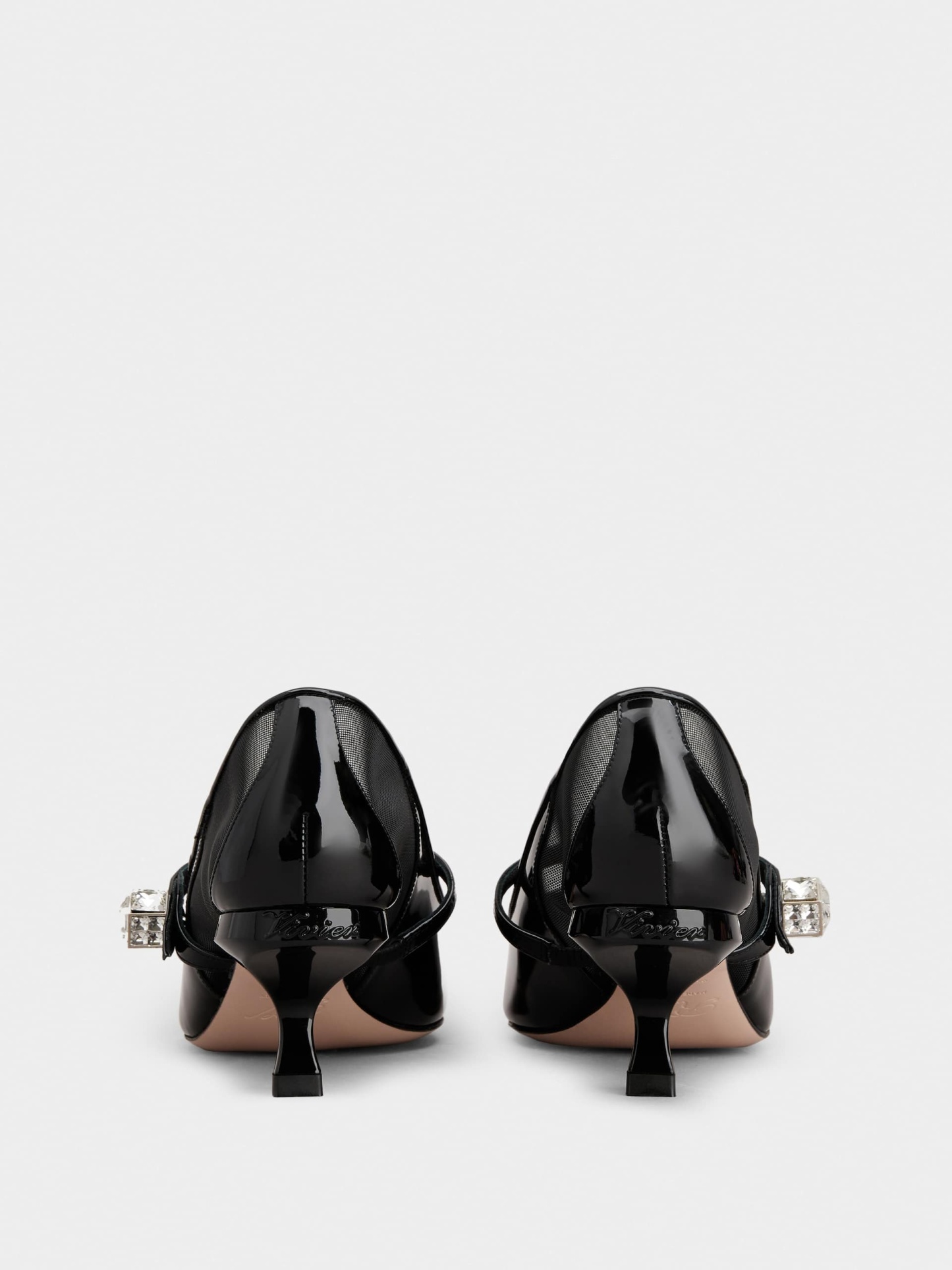 「ヴィルギュル」パテントレザー ベビー パンプス 55 mm ブラック