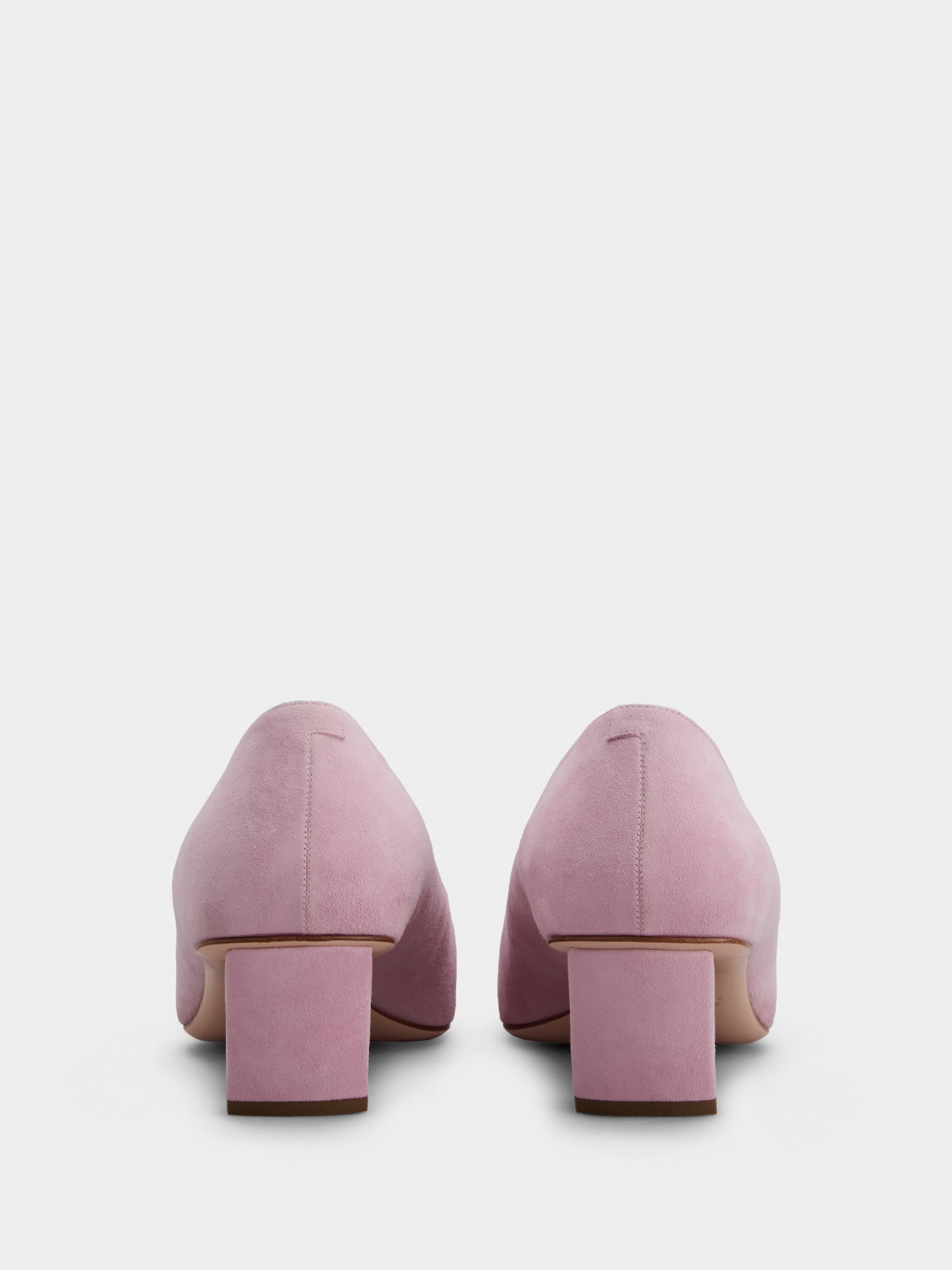 「ベル ヴィヴィエ」 ストーン バックル スエード パンプス 45 mm ピンク