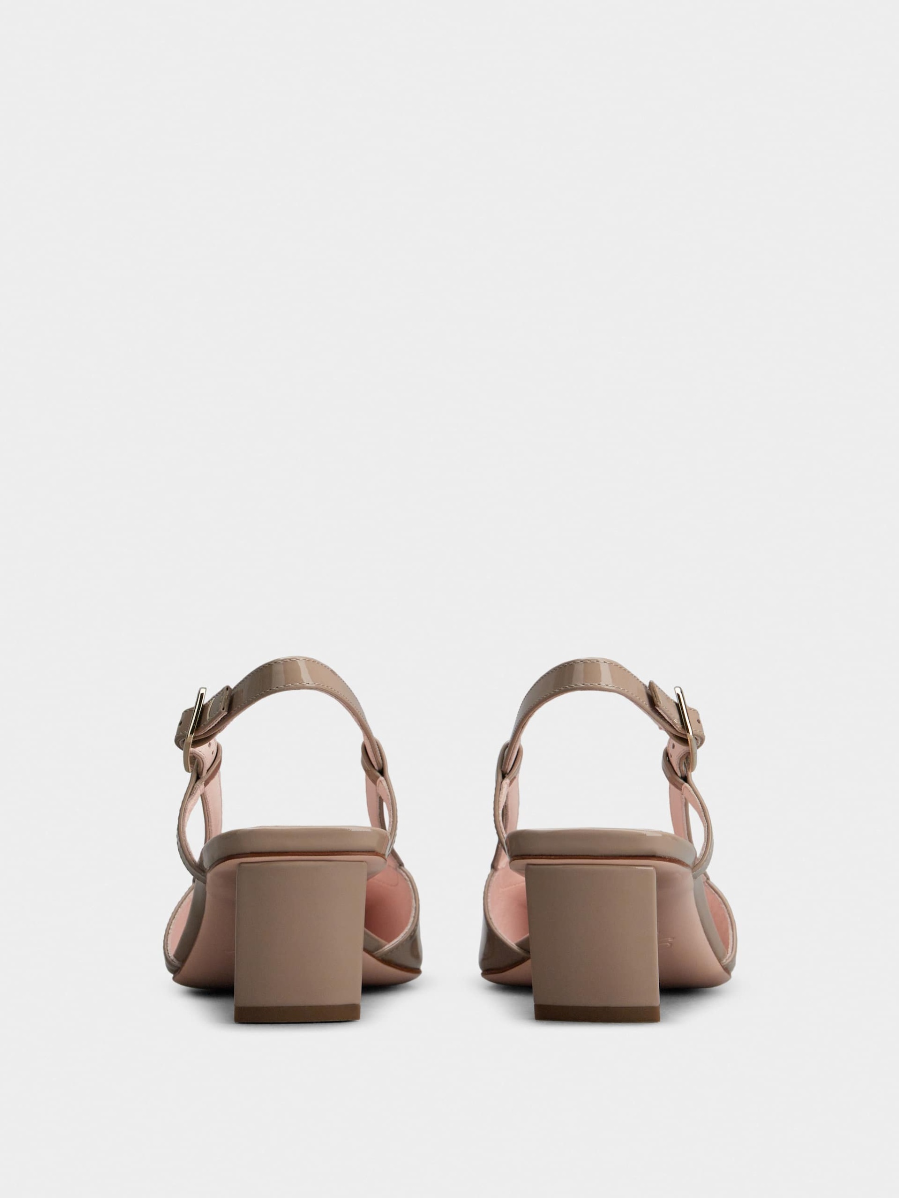 「ベル ヴィヴィエ」パテントレザー スリングバック パンプス 45 mm ベージュ