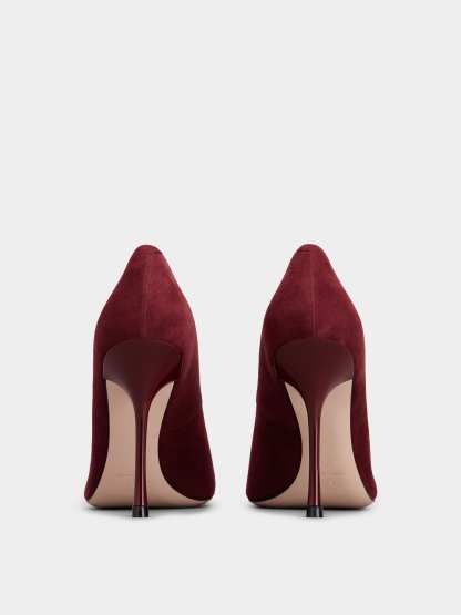「アイ ラブ ヴィヴィエ」スエード パンプス 100 mm ボルドー
