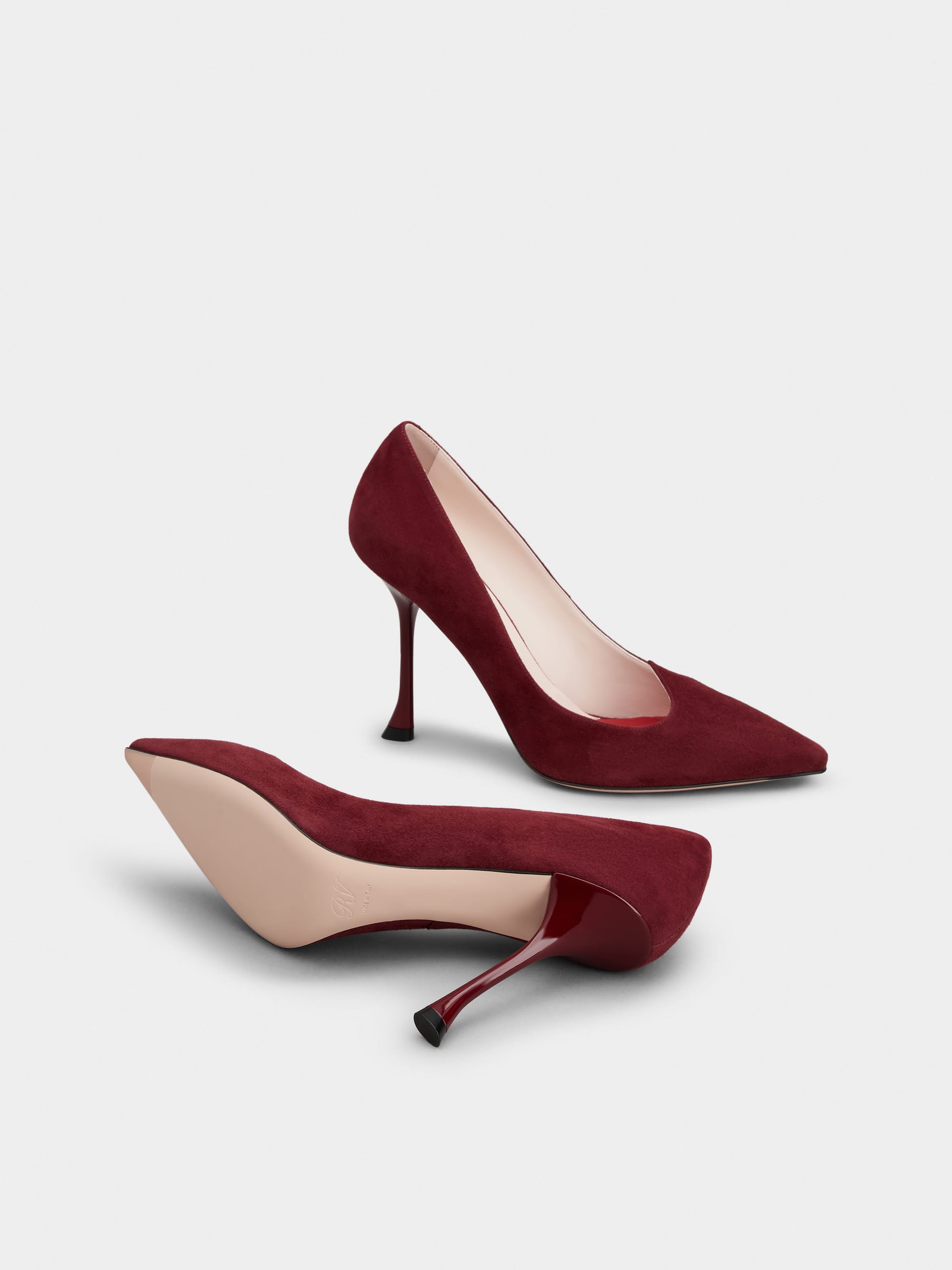 「アイ ラブ ヴィヴィエ」スエード パンプス 100 mm ボルドー