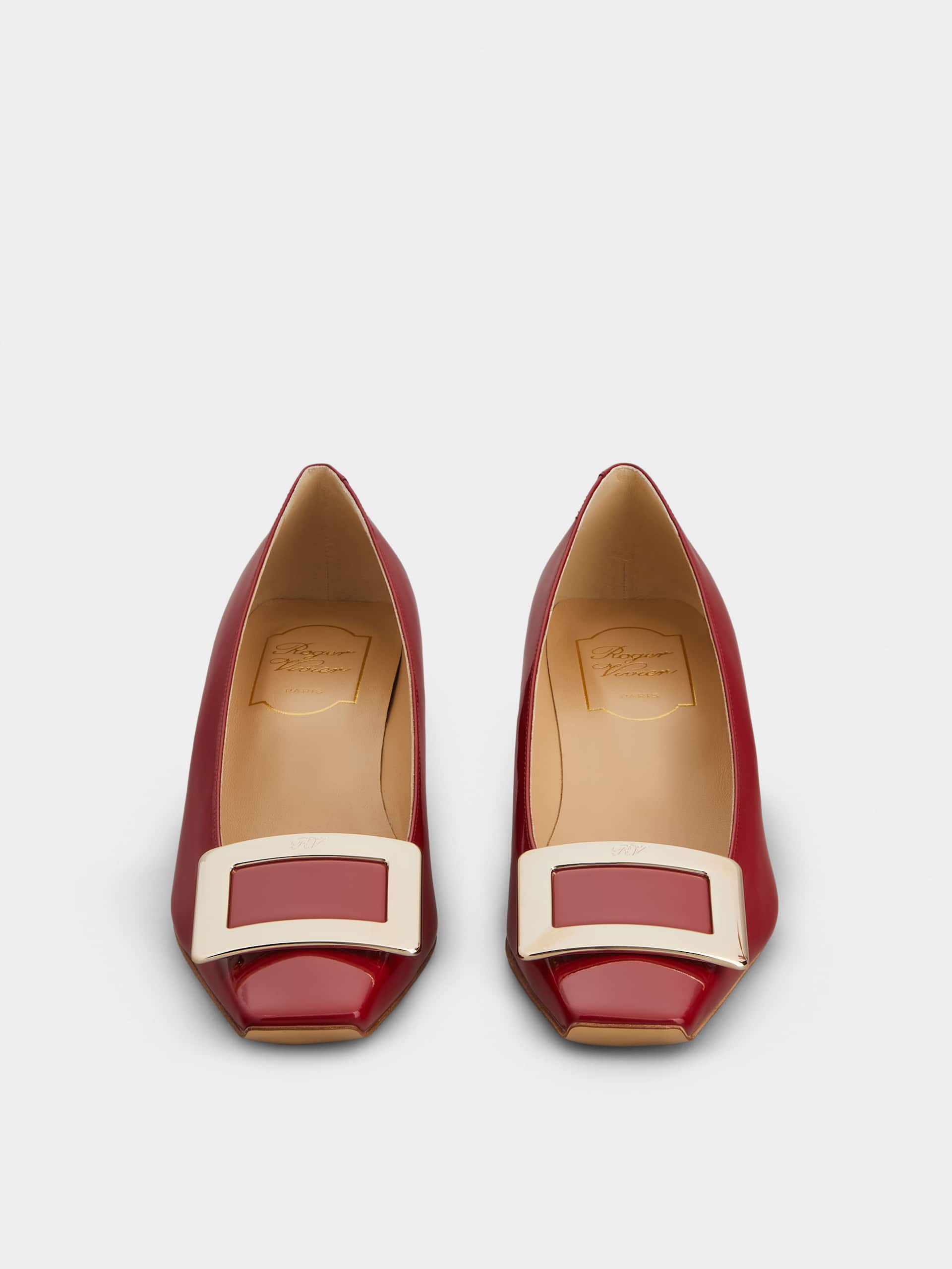 「ベル ヴィヴィエ」パテントレザー パンプス 45 mm レッド