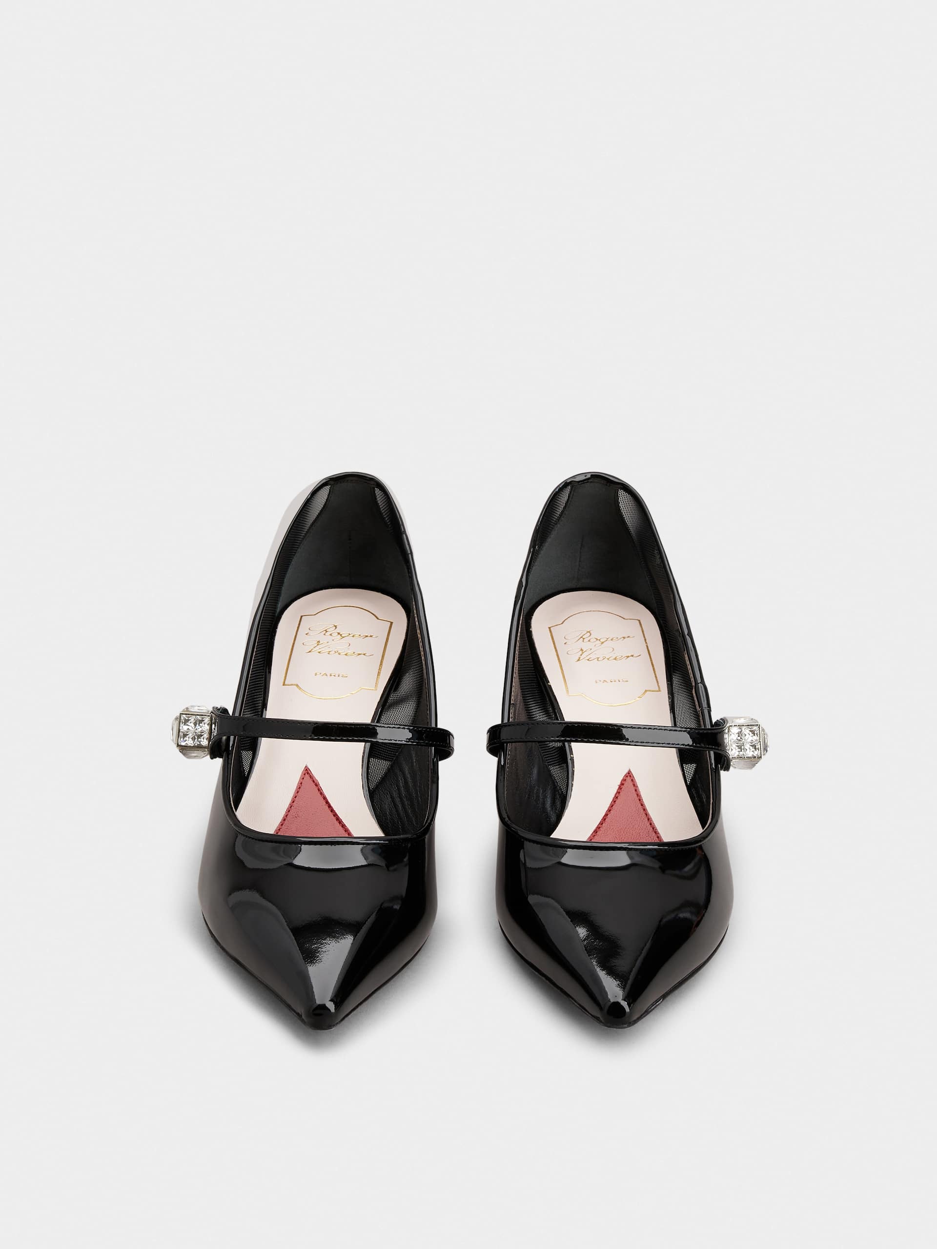 「ヴィルギュル」パテントレザー ベビー パンプス 55 mm ブラック