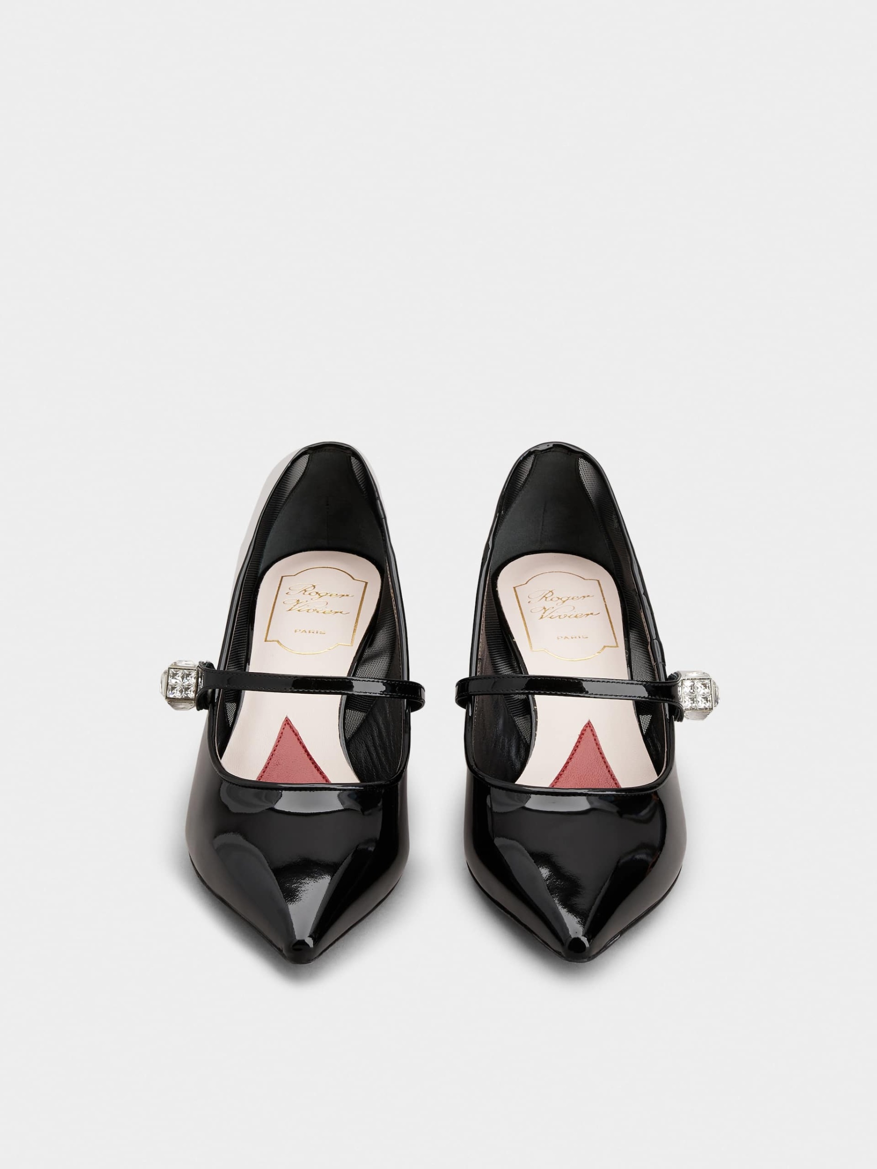 「ヴィルギュル」パテントレザー ベビー パンプス 55 mm ブラック