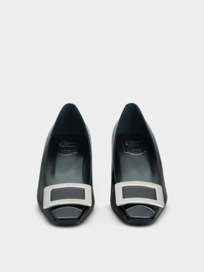 「ベル ヴィヴィエ」パテントレザー パンプス 45 mm ブラック