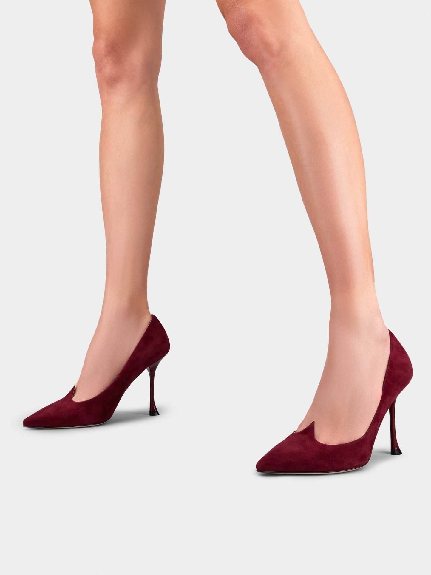 「アイ ラブ ヴィヴィエ」スエード パンプス 100 mm ボルドー