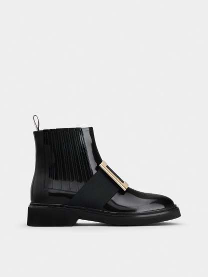 チェルシー ヴィヴ レンジャー メタル バックル アンクルブーツ 25 mm ブラック