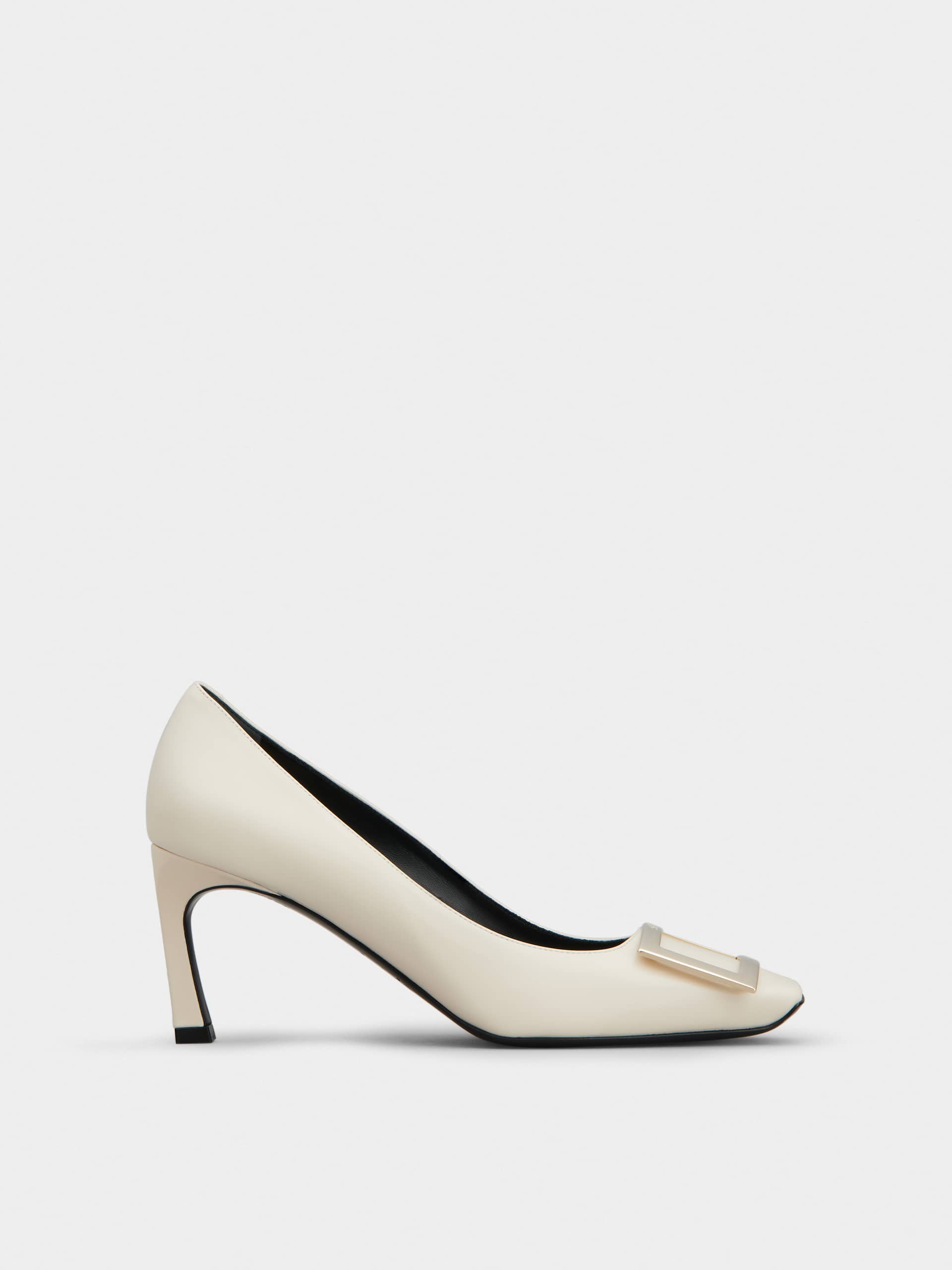 「ベル ヴィヴィエ トランペット」レザー パンプス 70 mm クリーム