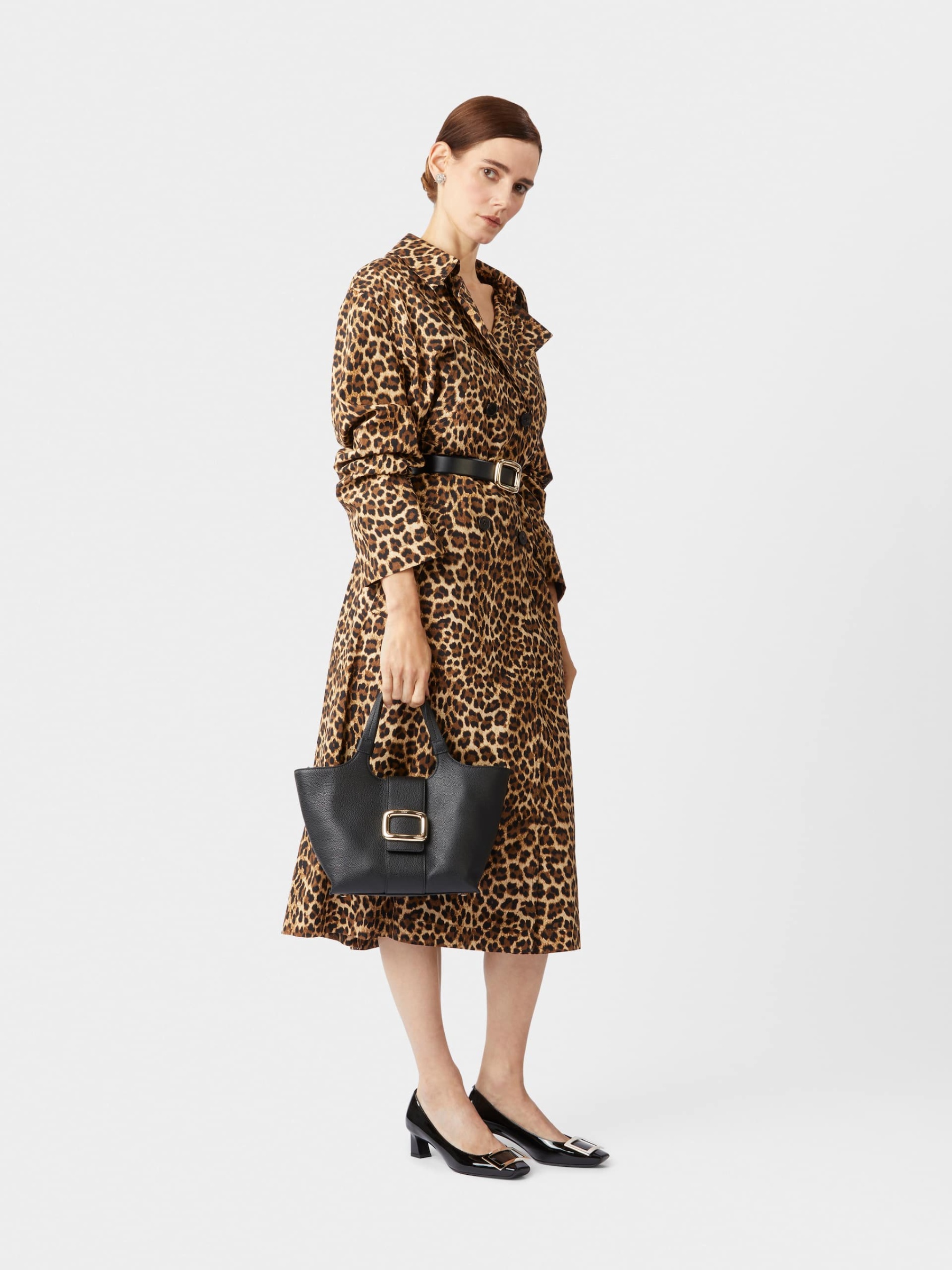 「ベル ヴィヴィエ トランペット」パンプス パテントレザー 45 mm ブラック