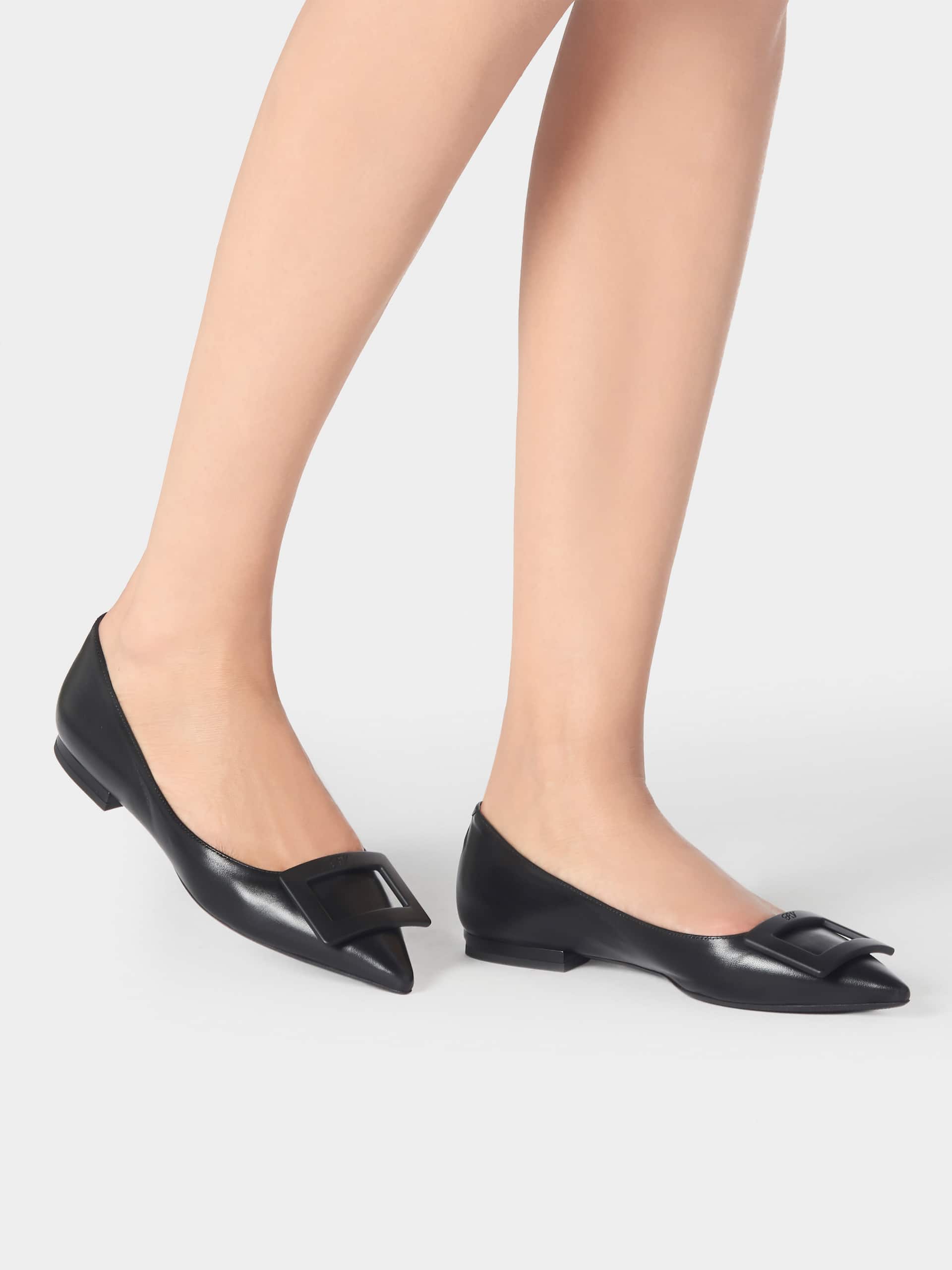 「ゴメッティーヌ」ナッパレザー バレリーナ 5 mm ブラック