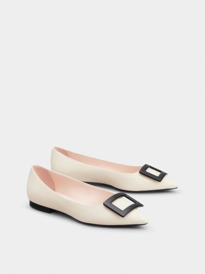 「ゴメッティーヌ」ナッパレザー バレリーナ 5 mm クリーム