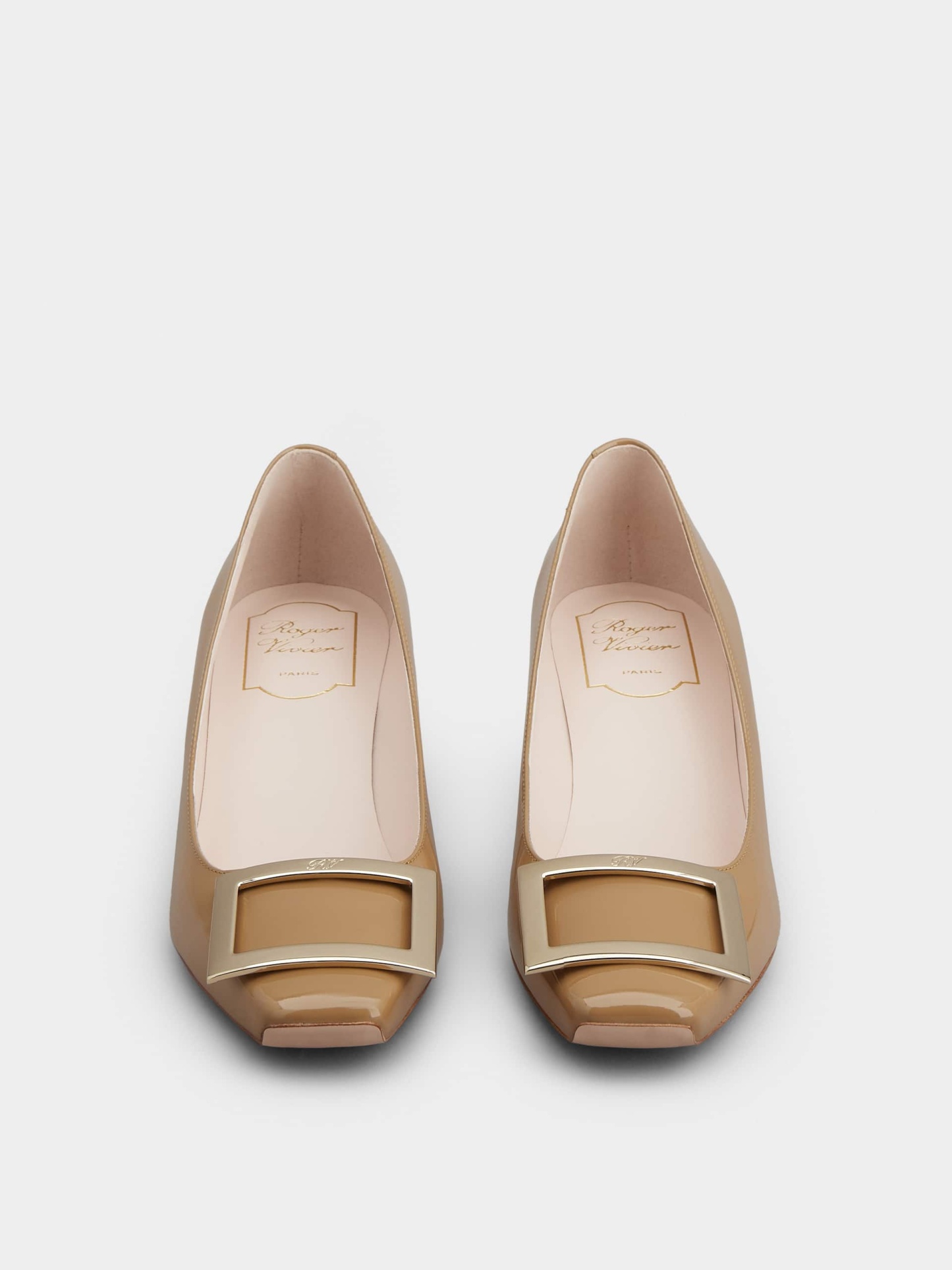 「ベル ヴィヴィエ トランペット」パンプス パテントレザー 45 mm ブラウン