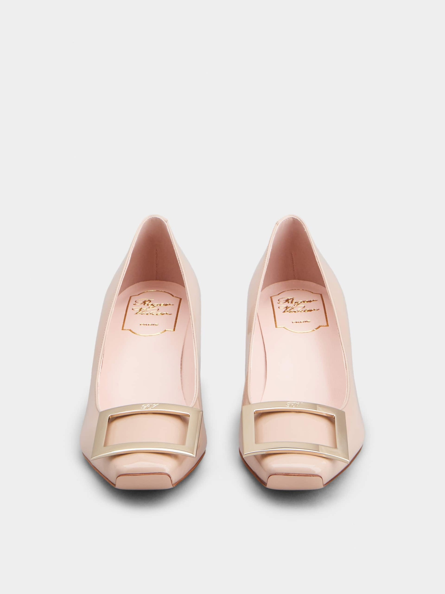 「ベル ヴィヴィエ トランペット」パンプス パテントレザー 45 mm ピンク