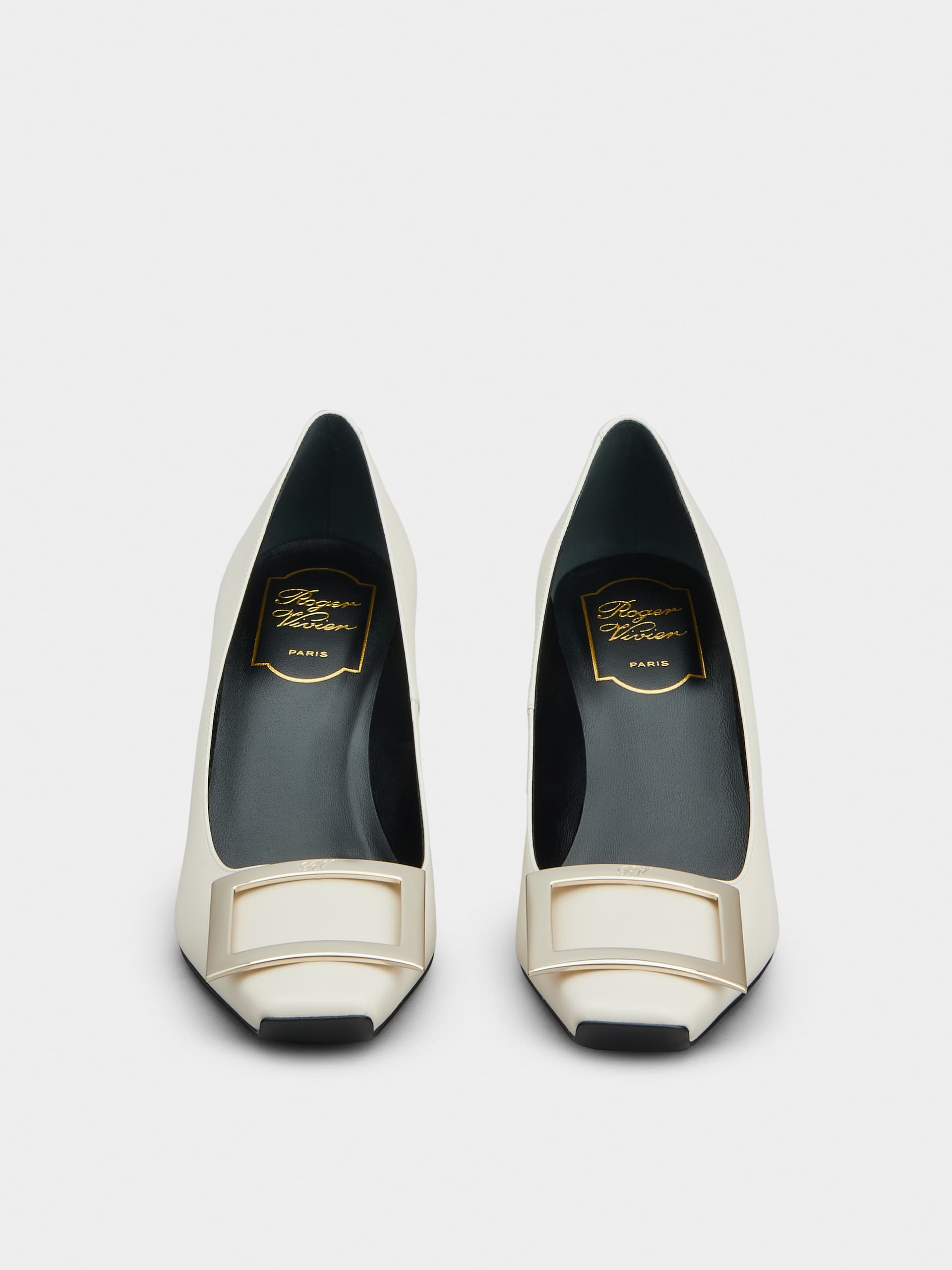 「ベル ヴィヴィエ トランペット」レザー パンプス 70 mm クリーム