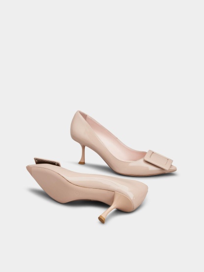 「ヴィヴ イン ザ シティ」 パテントレザー パンプス 65 mm ピンク