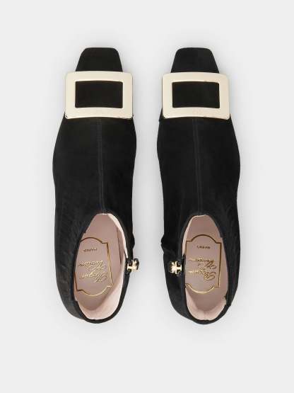 「ベル ヴィヴィエ」メタルバックル スエード チェルシーブーティ 45 mm ブラック