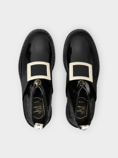 チェルシー ヴィヴ レンジャー メタル バックル アンクルブーツ 25 mm ブラック