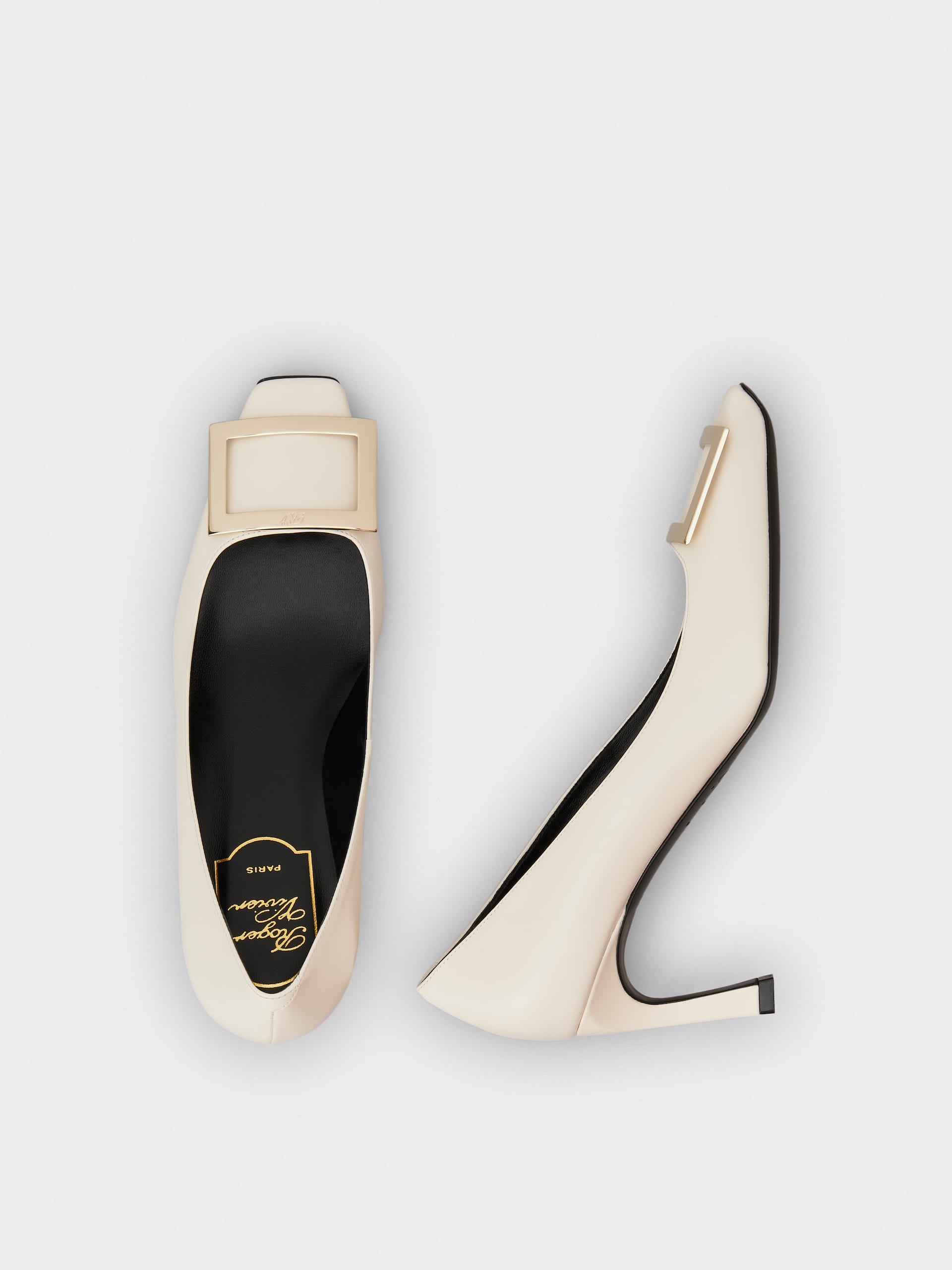 「ベル ヴィヴィエ トランペット」レザー パンプス 70 mm クリーム