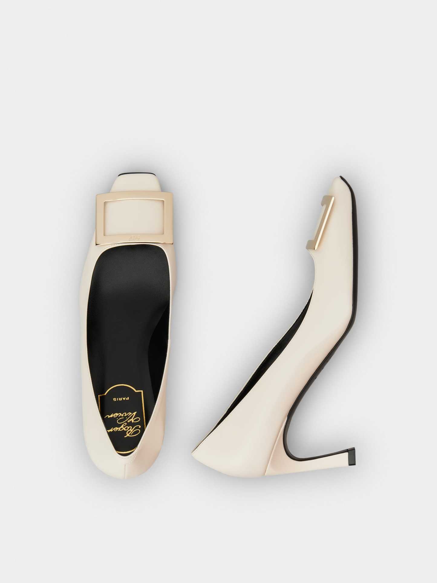 「ベル ヴィヴィエ トランペット」レザー パンプス 70 mm クリーム