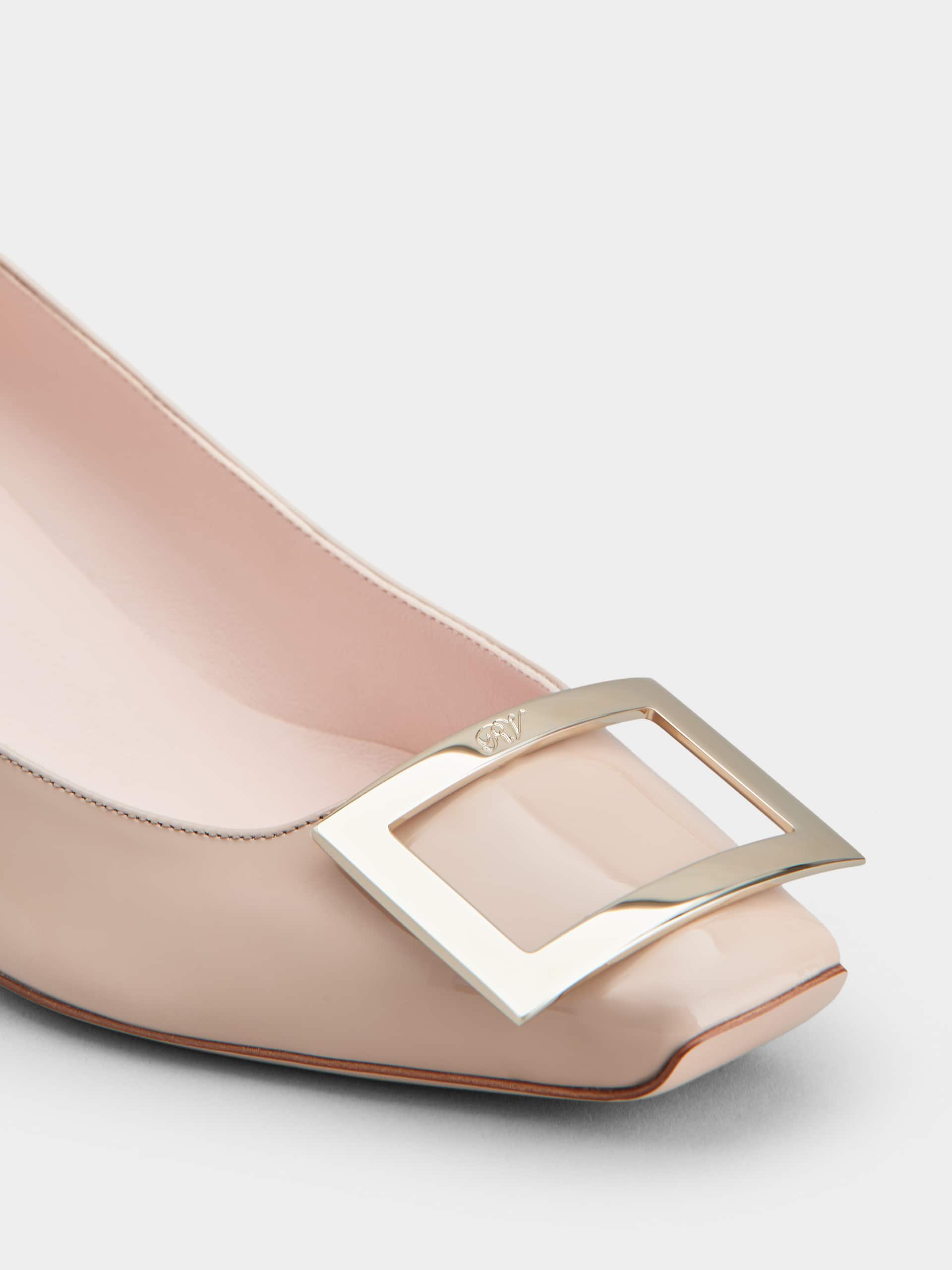 「ベル ヴィヴィエ トランペット」パンプス パテントレザー 45 mm ピンク