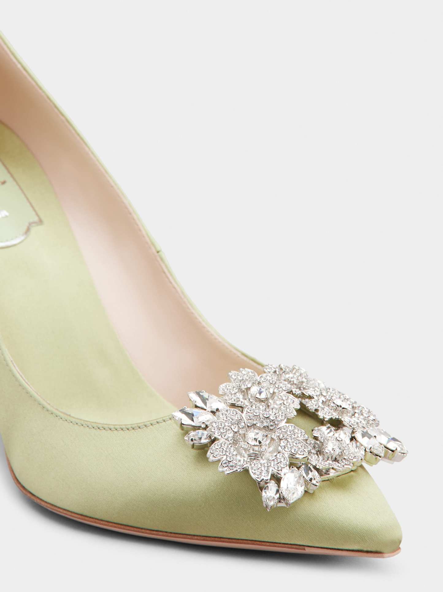 RV ブーケ ストラス バックル パンプス 85 mm グリーン