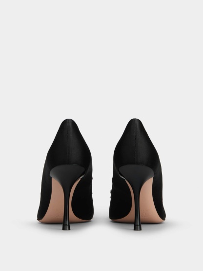 RV ブーケ ストラス バックル パンプス 85 mm ブラック