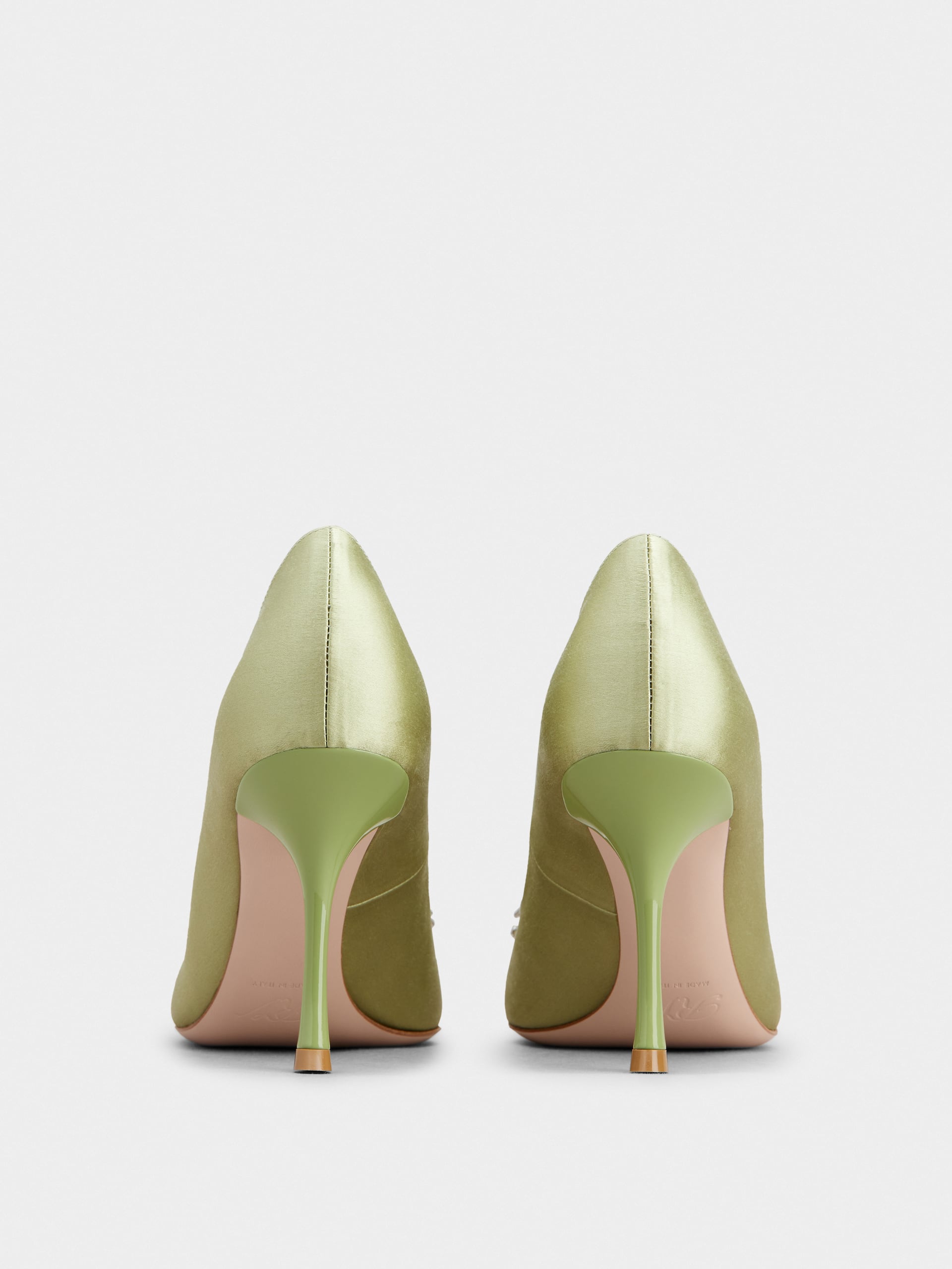 RV ブーケ ストラス バックル パンプス 85 mm グリーン