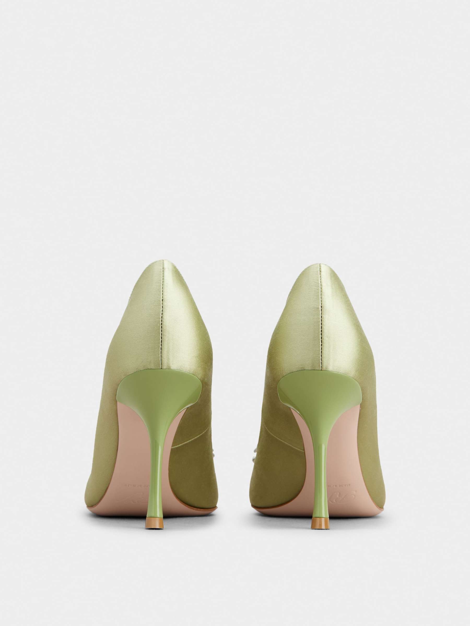 RV ブーケ ストラス バックル パンプス 85 mm グリーン