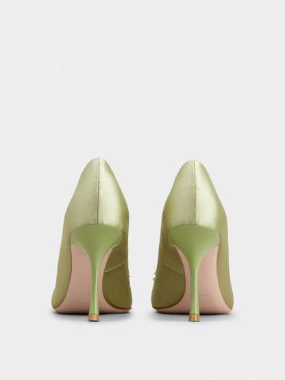 RV ブーケ ストラス バックル パンプス 85 mm グリーン