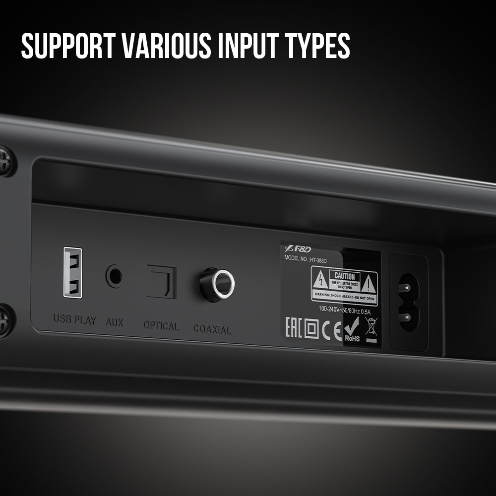 HT-388D—2.1 Wireless Dolby Soundbar with Powerful Subwoofer
