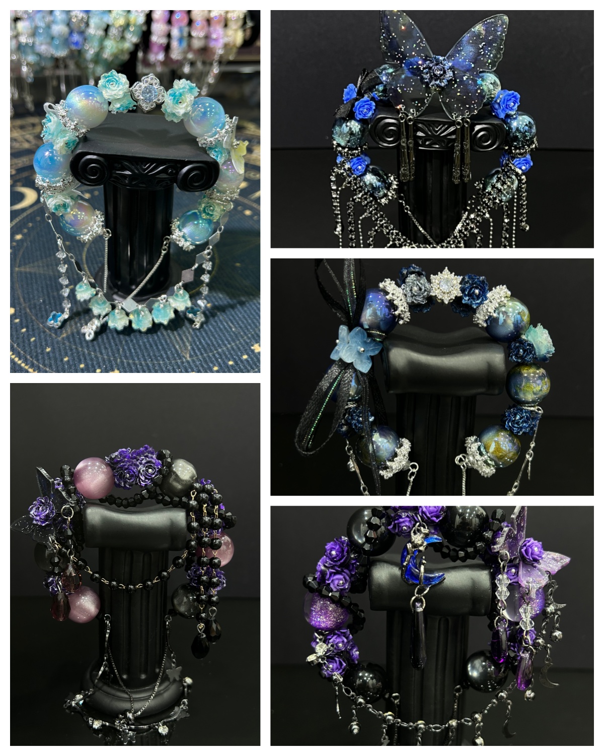 5PCS Handmade Crystal Bracelet Set – Luxury Layered Jewelry Collection