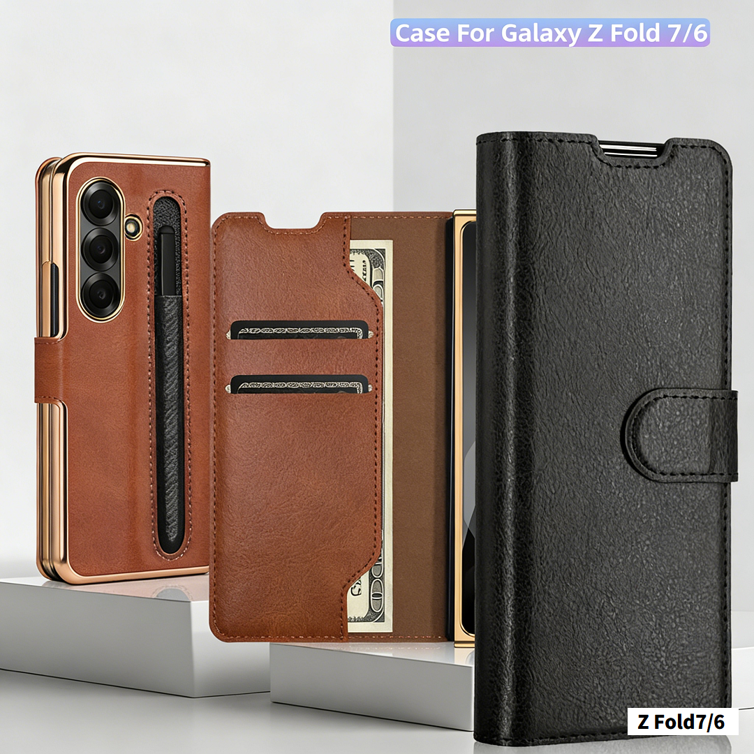 適用於三星Z Fold7/6新款磁吸翻蓋插卡皮套