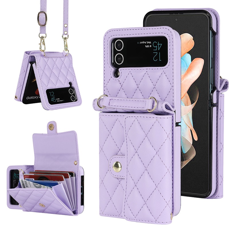 New accordion card package cross-body phone case for Samsung Galaxy Z Flip4/3 5G.