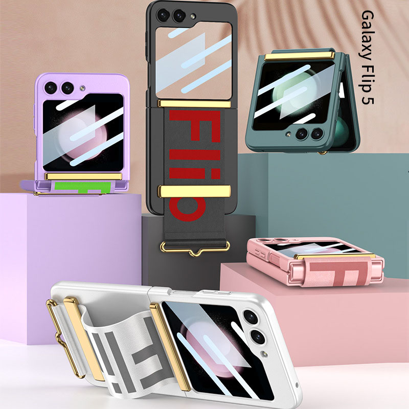 適用於三星Z Flip5/4/3新款創意腕帶防摔手機殼