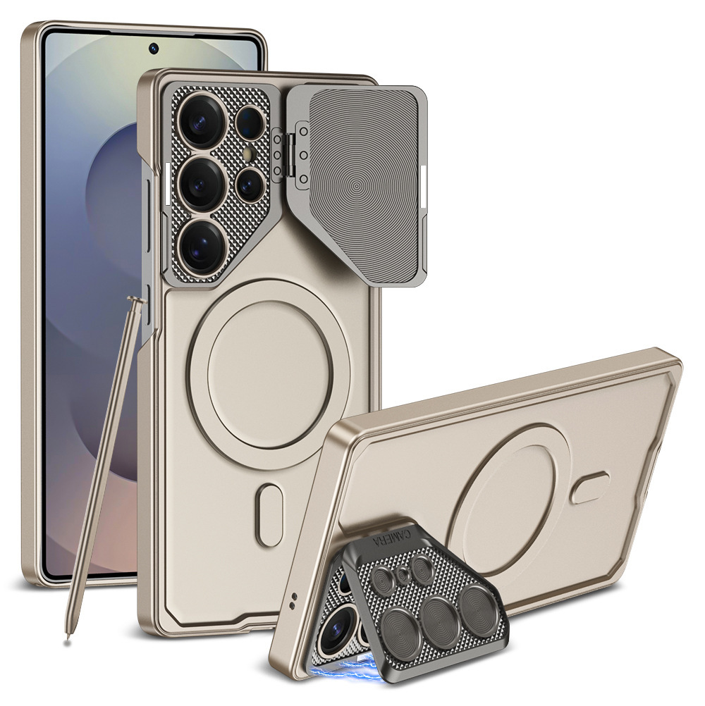 適用於三星S25Ultra/S24U/S23U新款鏡頭支架磁吸無線充手機殼