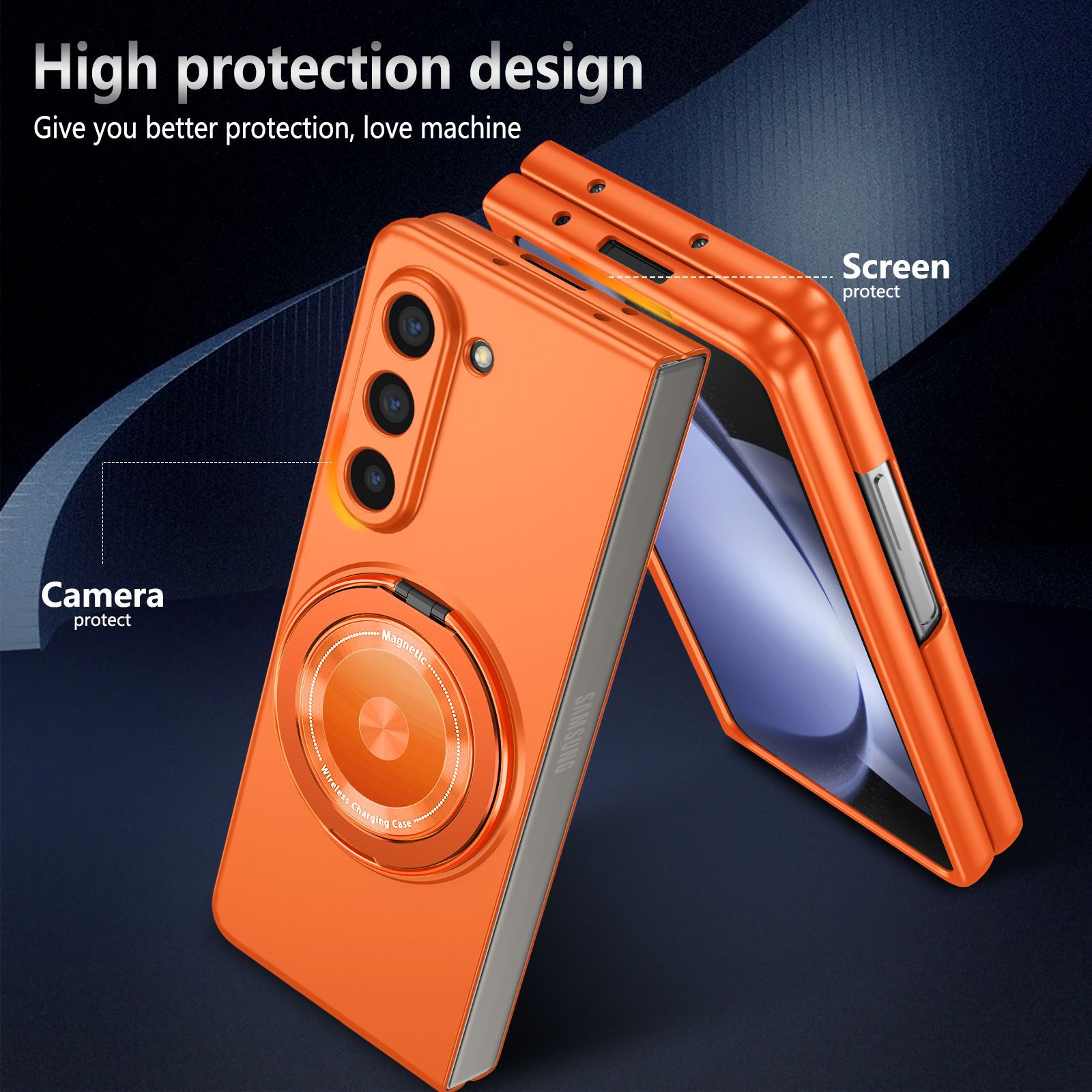 เหมาะสำหรับ Samsung Z Fold5/4/3 เคสป้องกันขาตั้งหมุนได้ 360 องศา