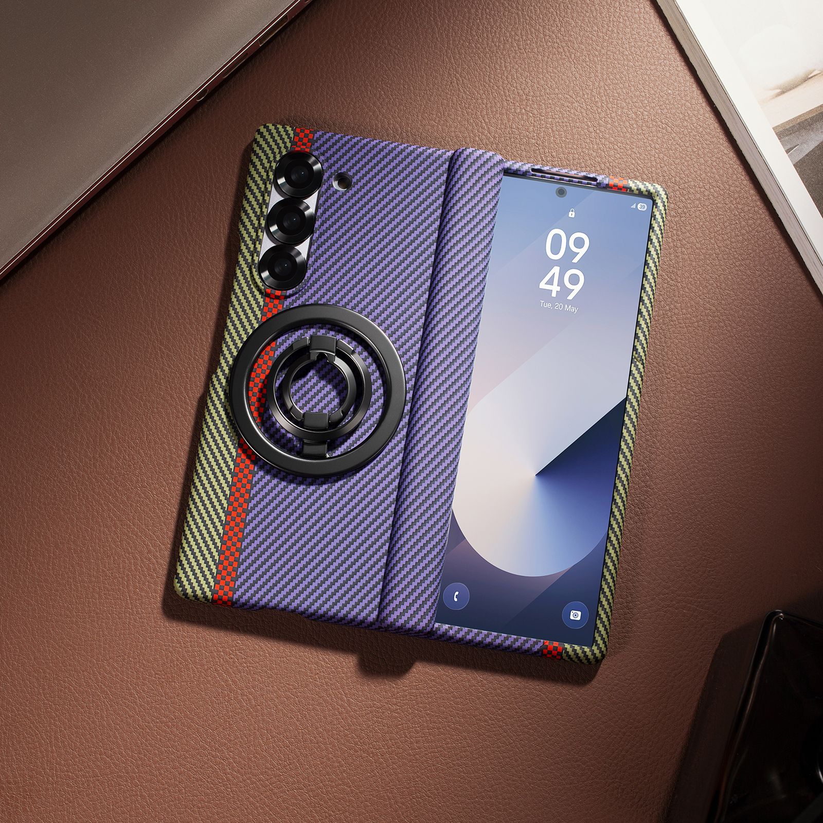 適用於三星Z Fold7/6/5/4/3磁吸360度旋轉支架鉸鏈全包保護殼