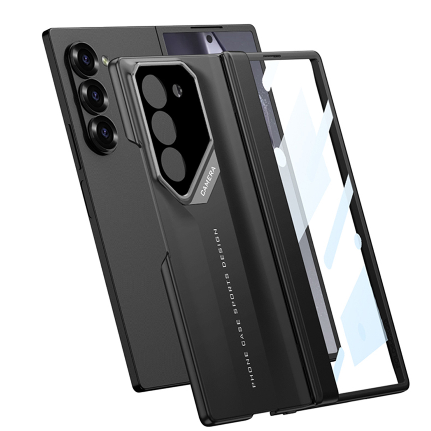 เหมาะสำหรับ Samsung Galaxy Z Fold6/5/4/3 การออกแบบใบมีดใหม่บานพับแม่เหล็กเคสโทรศัพท์มือถือแบบรวมทุกอย่าง