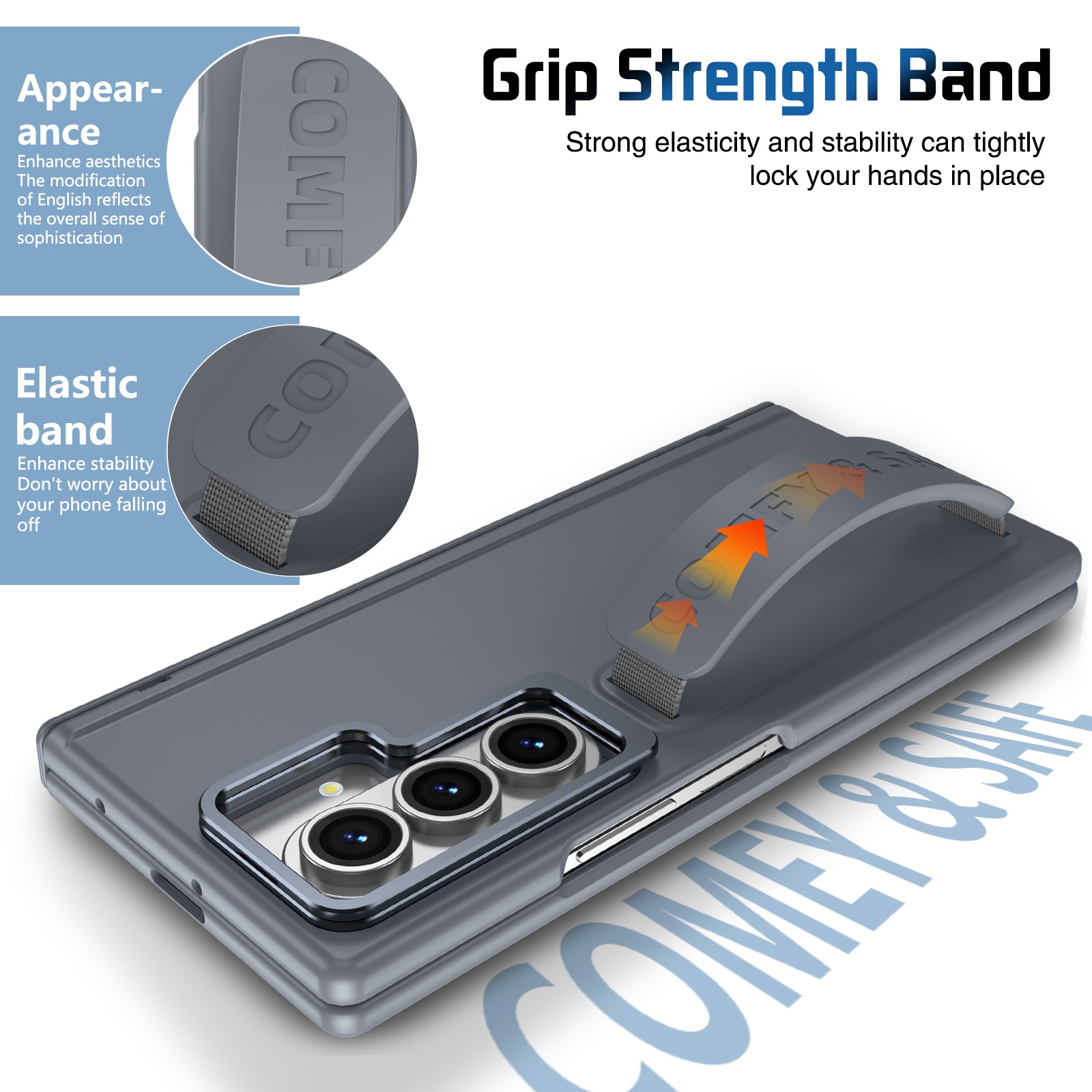 適用於三星Z Fold7/6/5/4/3新款鏡頭支架附腕帶保護殼