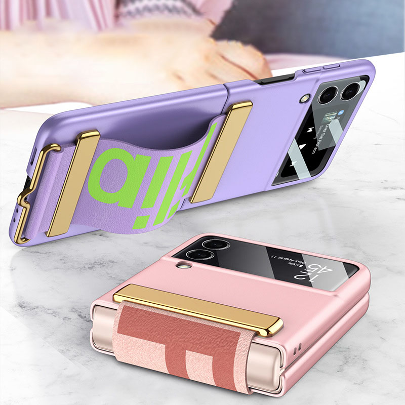 適用於三星Z Flip5/4/3新款創意腕帶防摔手機殼