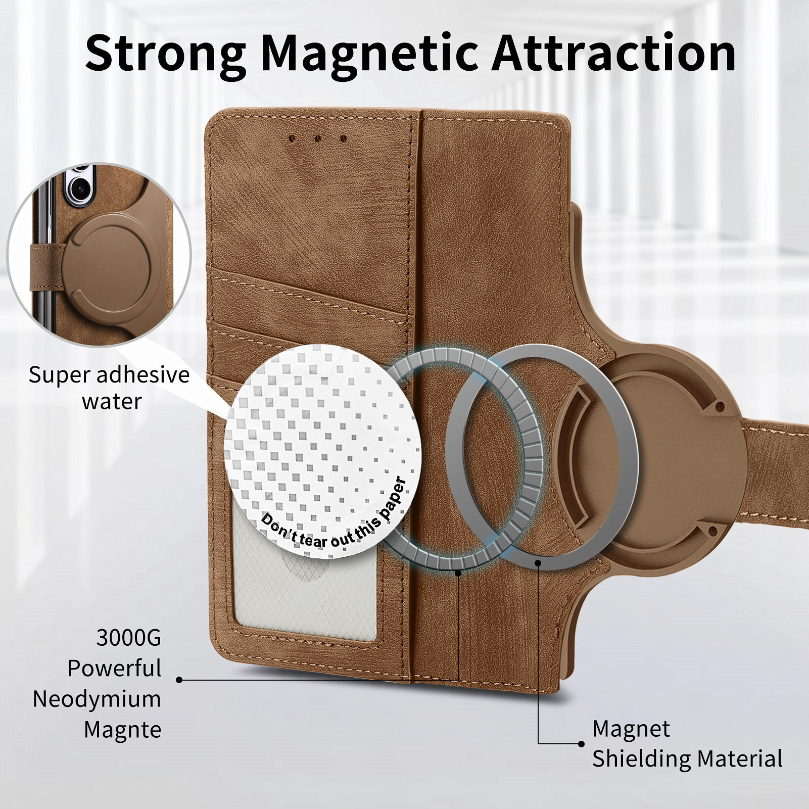 เหมาะสำหรับ Samsung Z Fold6/5/4/3 เคสป้องกันซิปแม่เหล็กที่ถอดออกได้