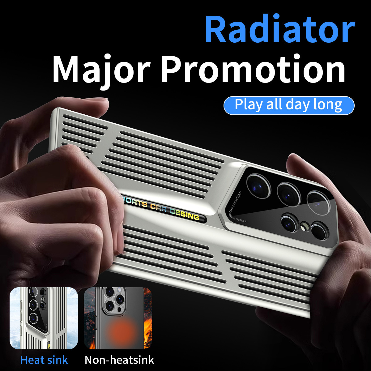 เหมาะสำหรับ Samsung S24/23/22 ซีรีส์ใหม่เคสโทรศัพท์มือถือระบายความร้อนด้วยใบมีดบางเฉียบ