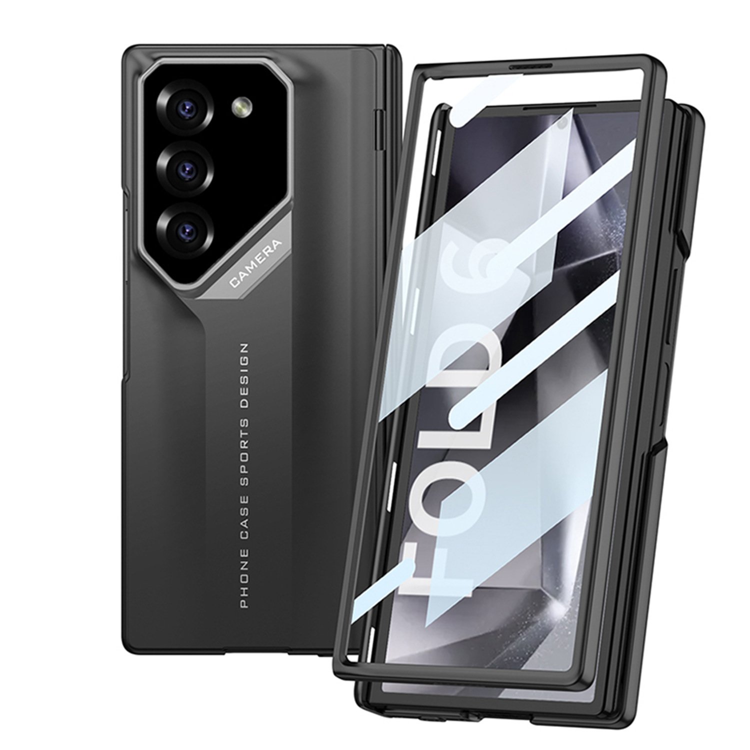 เหมาะสำหรับ Samsung Galaxy Z Fold6/5/4/3 การออกแบบใบมีดใหม่บานพับแม่เหล็กเคสโทรศัพท์มือถือแบบรวมทุกอย่าง