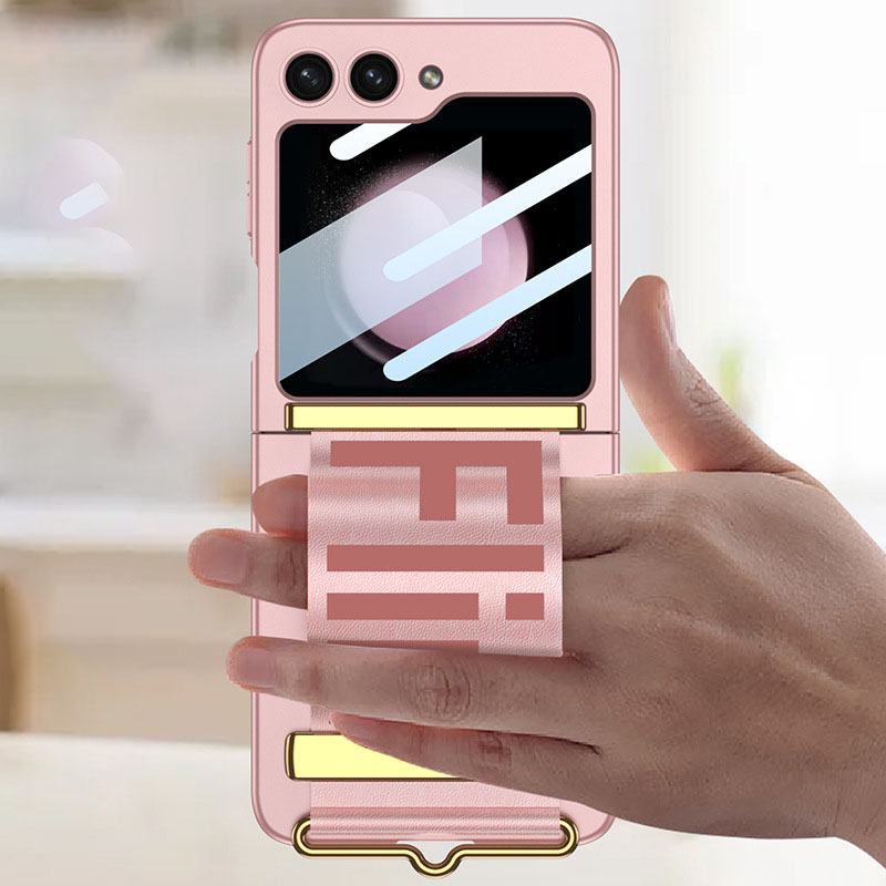 適用於三星Z Flip5/4/3新款創意腕帶防摔手機殼