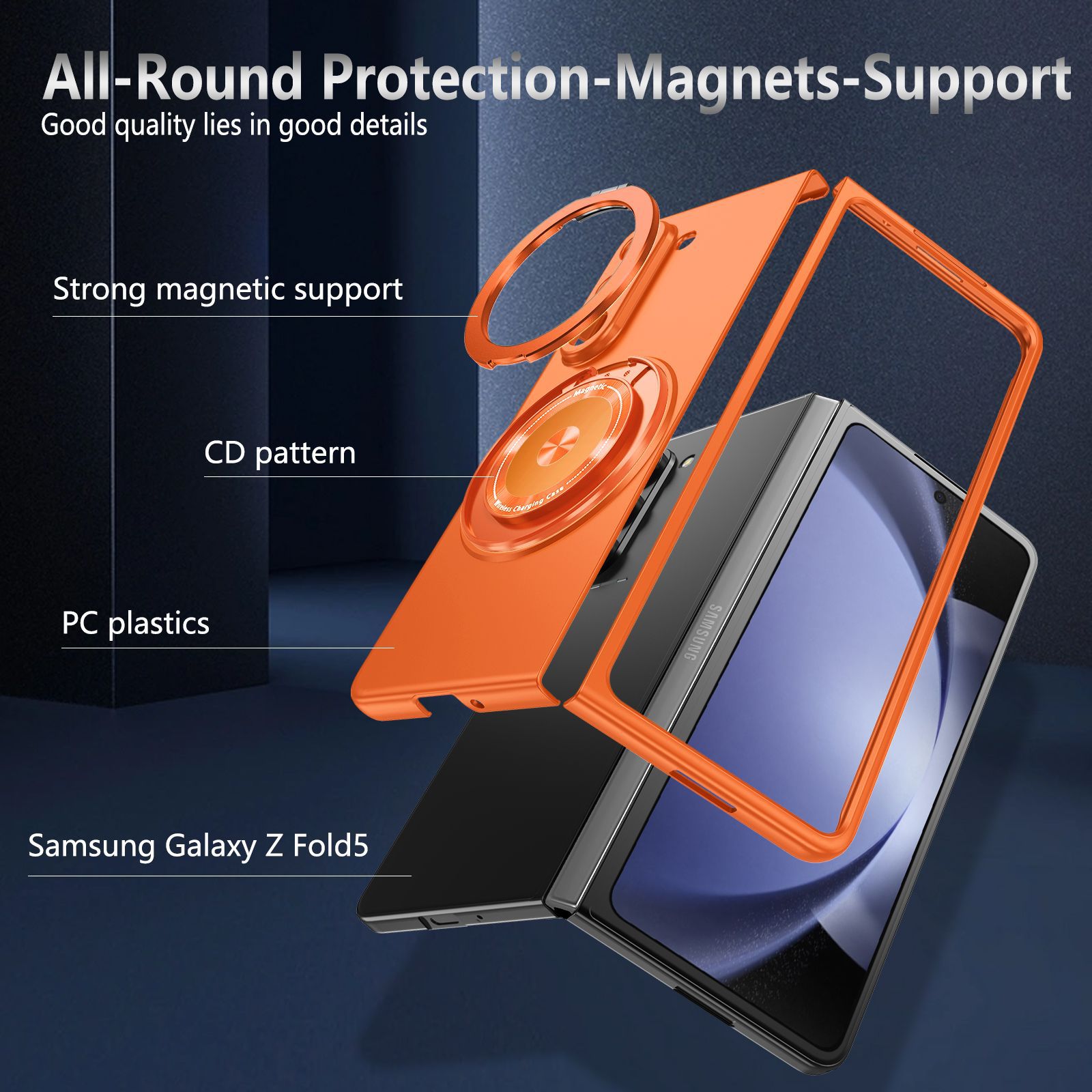 เหมาะสำหรับ Samsung Z Fold5/4/3 เคสป้องกันขาตั้งหมุนได้ 360 องศา