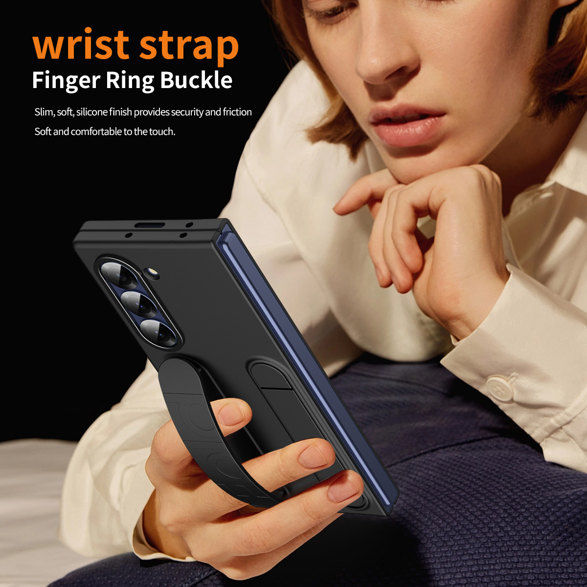 เหมาะสำหรับ Samsung Z Fold6/5/4/3 สายรัดข้อมืออย่างเป็นทางการแนวตั้งเคสโทรศัพท์มือถือ