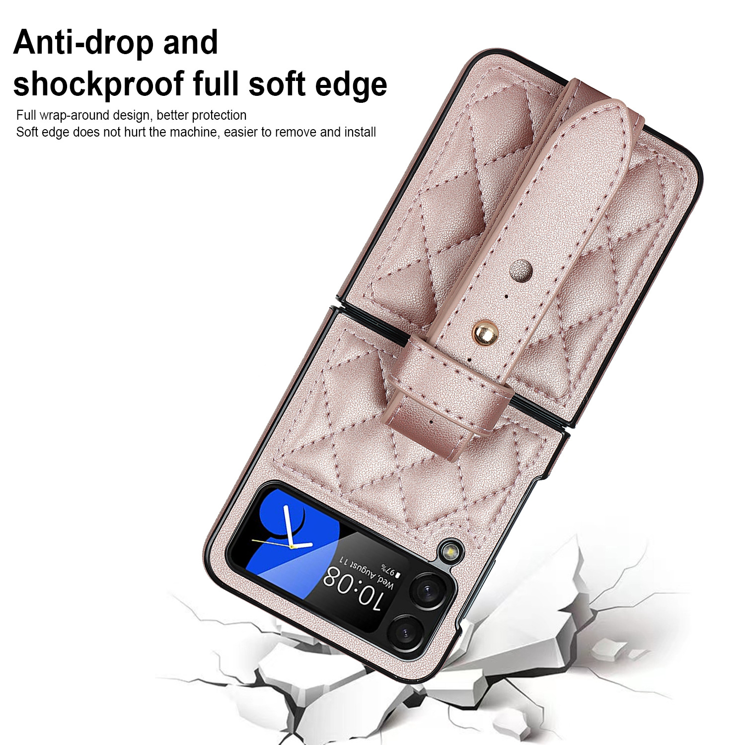 สำหรับ Samsung Z Flip5/4/3 สายรัดข้อมือใส่โทรศัพท์กรณี