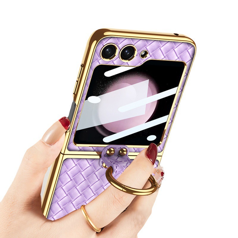 適用於三星Z FLIP6/5/4/3時尚高端編織質感手機殼